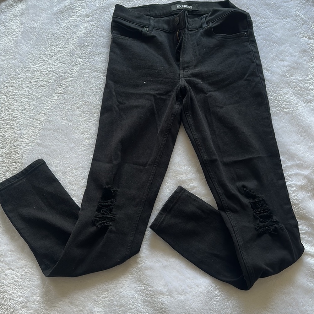 Women’s Express High Waister Black Jean Leggings, size 4R